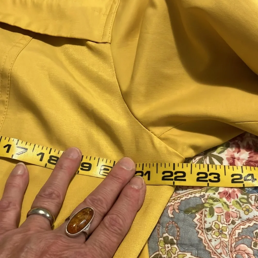 Yellow Hooded Belted Raincoat by Gallery Size Large EUC - Picture 15 of 16